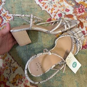 A New Day Faux Snakeskin Strappy Block Heel Sandals